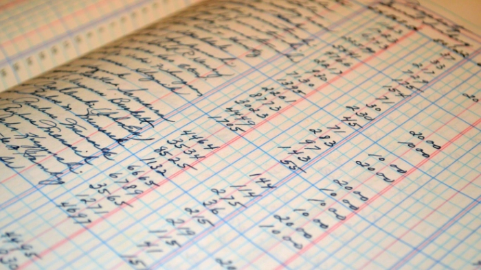 photo an old accounts ledger