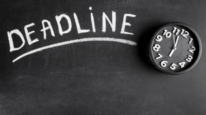 diary with tax deadline written on it