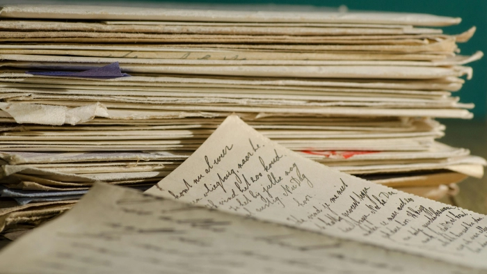 a pile of old legal documents
